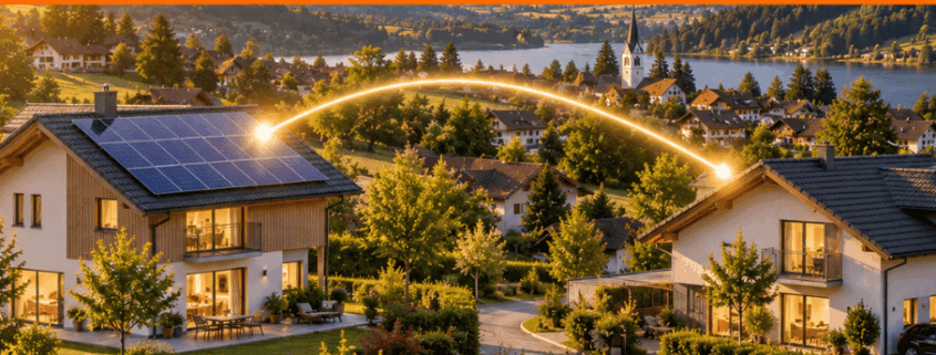 Eigenversorgungsanlage: Photovoltaikanlage auf einem Wohnhaus versorgt ein zweites eigenes Gebäude im selben Ort mit Strom